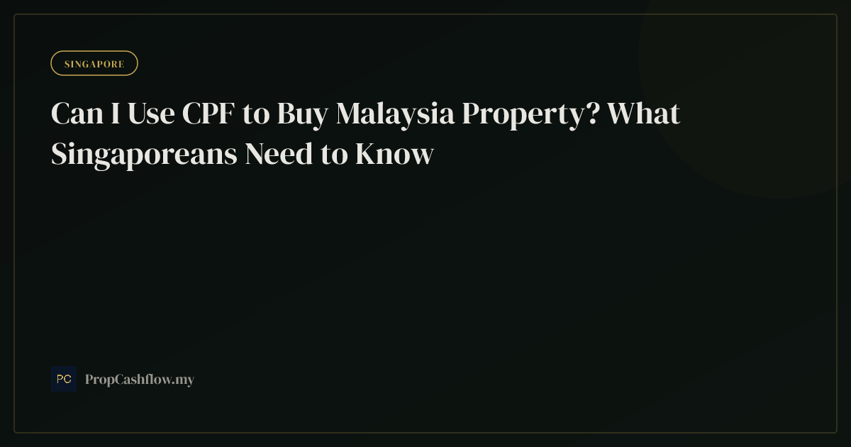 Can I Use CPF to Buy Malaysia Property? What Singaporeans Need to Know
