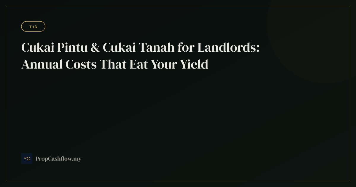 Cukai Pintu & Cukai Tanah for Landlords: Annual Costs That Eat Your Yield