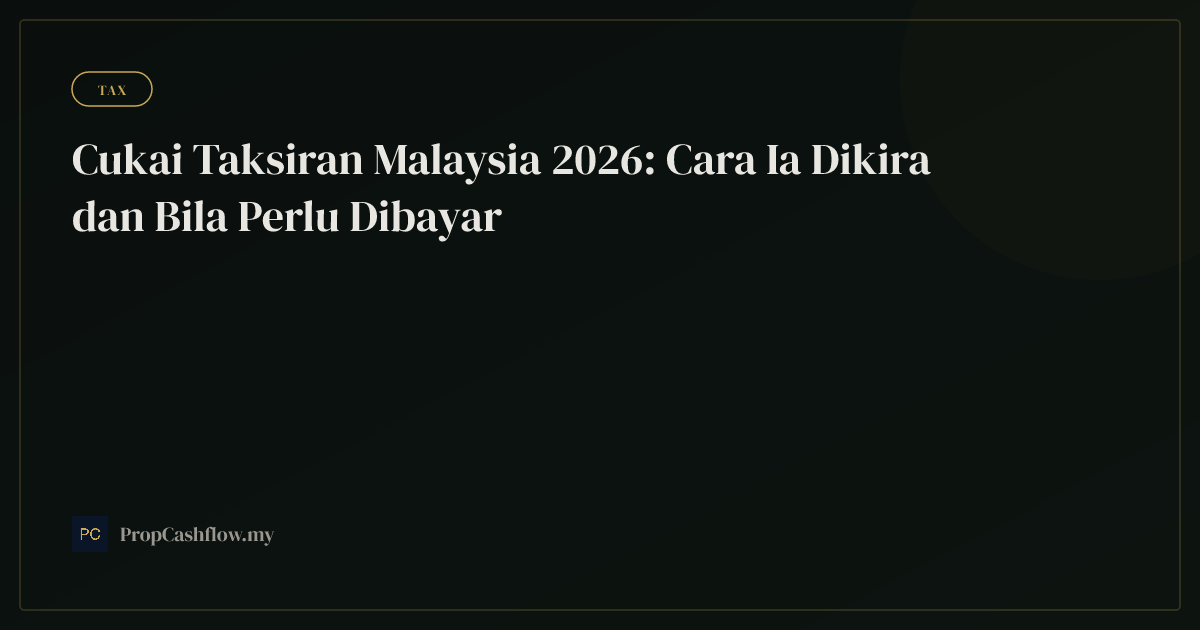 Cukai Taksiran Malaysia 2026: Cara Ia Dikira dan Bila Perlu Dibayar