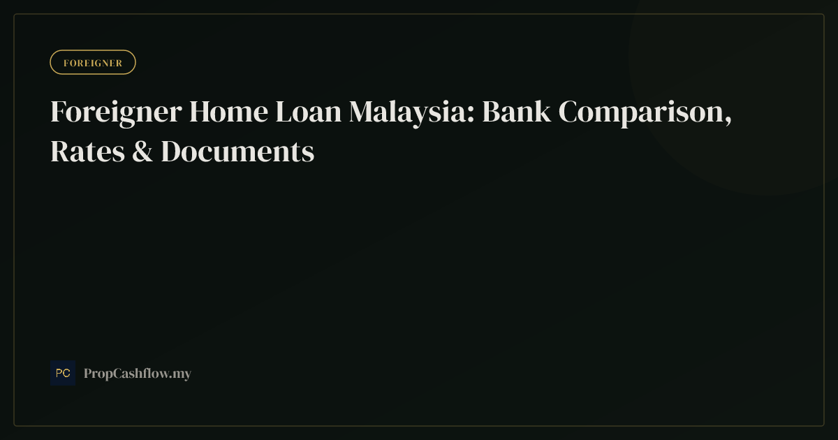 Foreigner Home Loan Malaysia: Bank Comparison, Rates & Documents