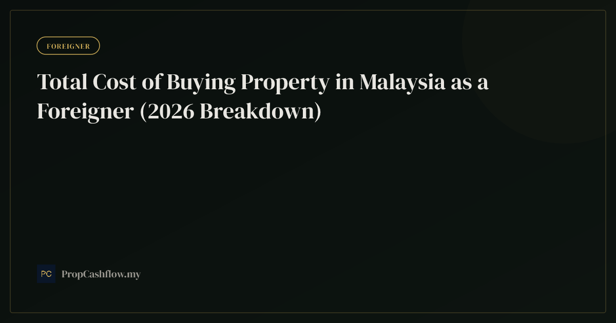 Total Cost of Buying Property in Malaysia as a Foreigner (2026 Breakdown)