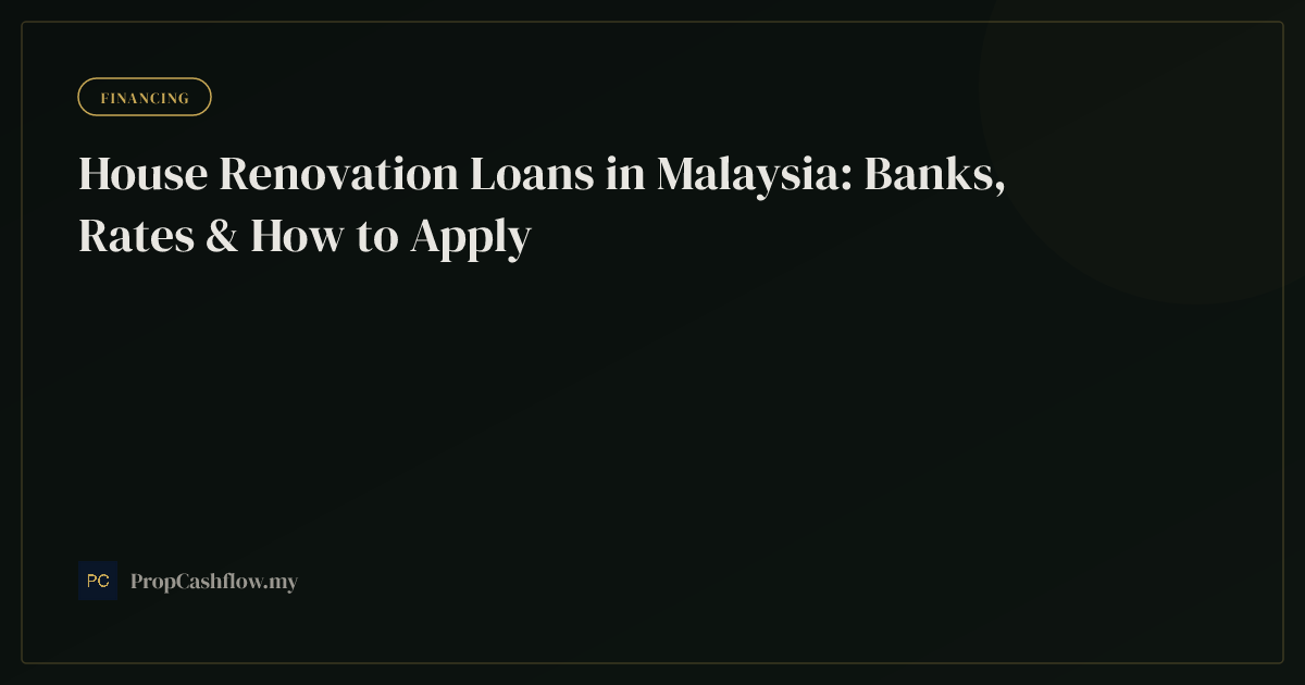 House Renovation Loans in Malaysia: Banks, Rates & How to Apply
