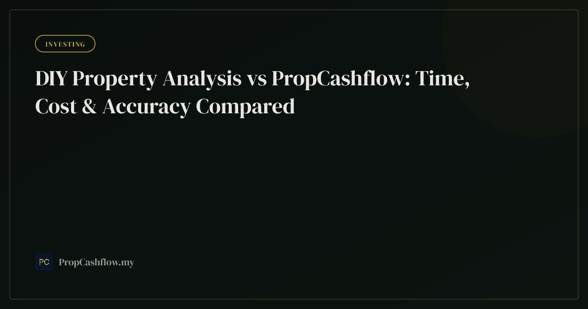 DIY Property Analysis vs PropCashflow: Time, Cost & Accuracy Compared