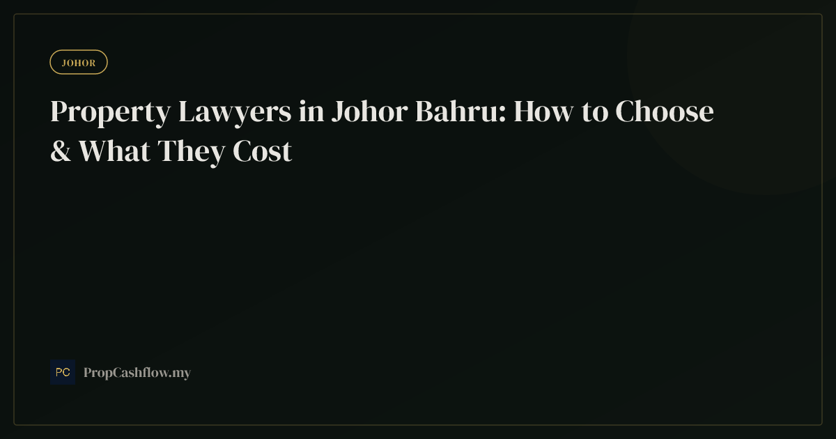 Property Lawyers in Johor Bahru: How to Choose & What They Cost