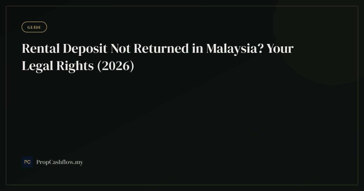 Rental Deposit Not Returned in Malaysia? Your Legal Rights (2026)