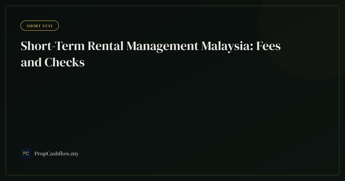 Short-Term Rental Management Malaysia: Fees and Checks