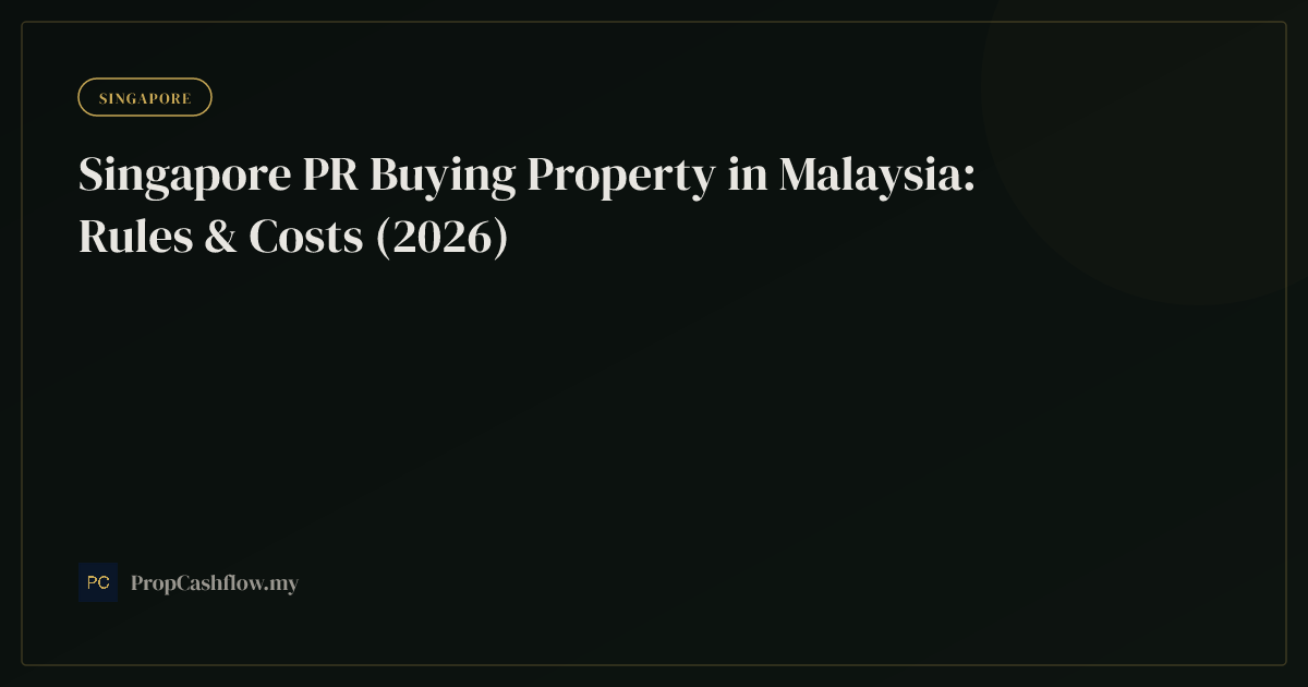 Singapore PR Buying Property in Malaysia: Rules & Costs (2026)