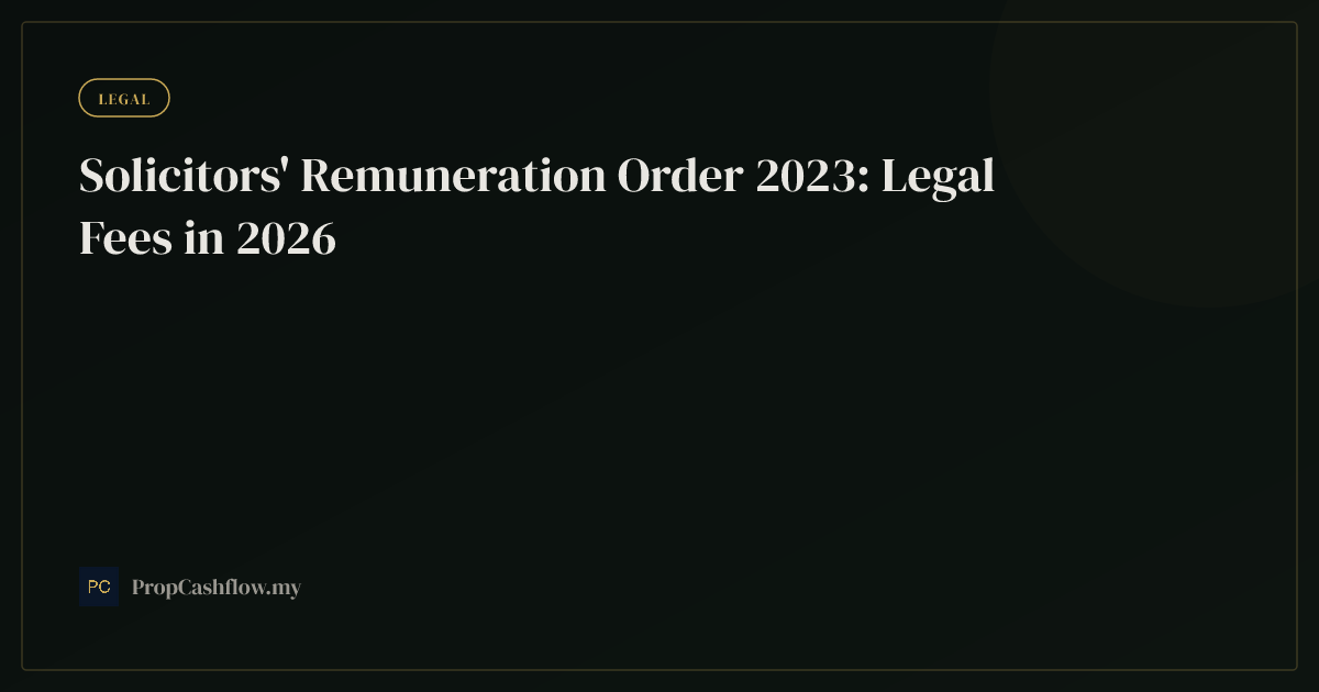 Solicitors' Remuneration Order 2023: Legal Fees in 2026